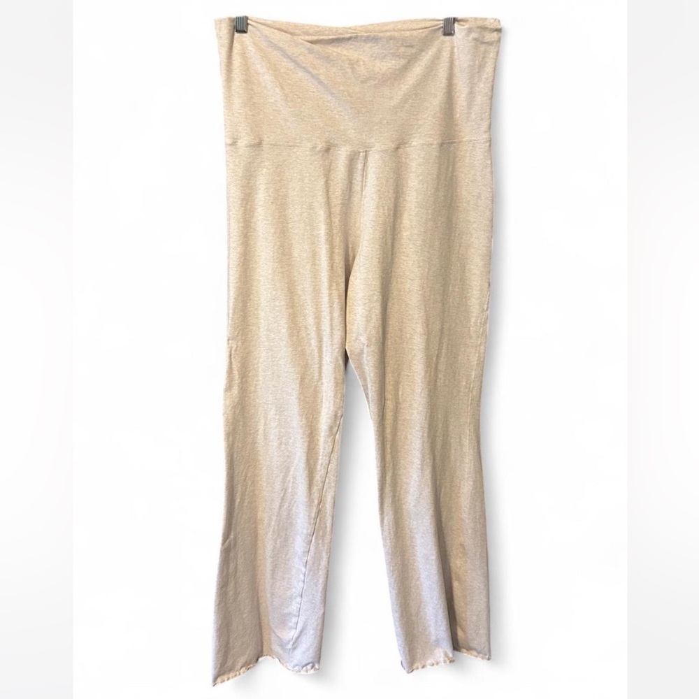 Neutral Beige High-Waist Stretch Yoga Pants